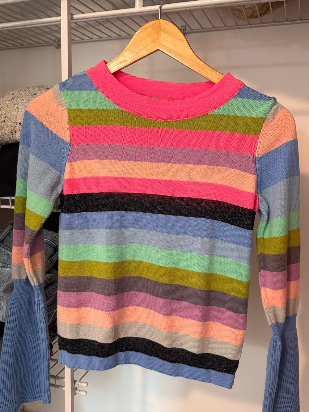 Women's Multicolor Striped Long-Sleeve Knit Top
